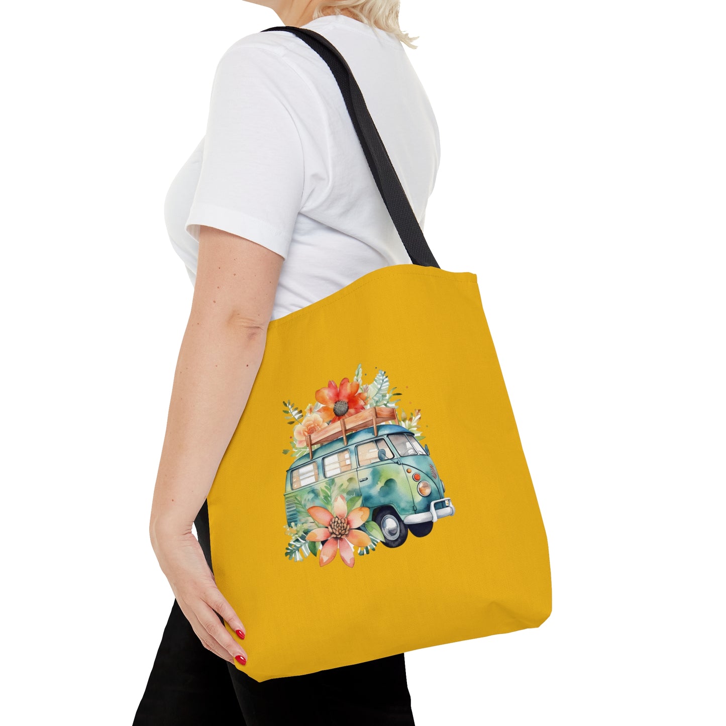 Flowered Bus Tote Bag