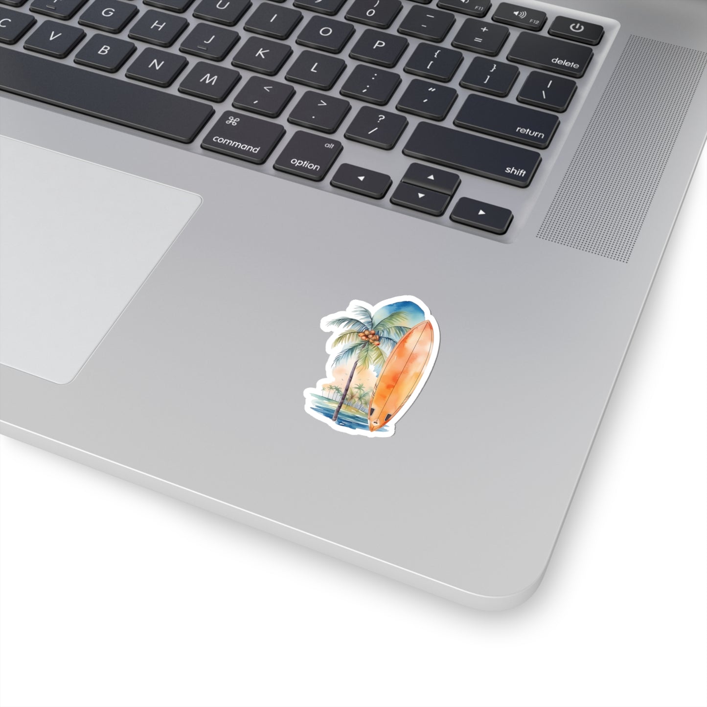 Palm Tree and Surfboard Vinyl Indoor Sticker