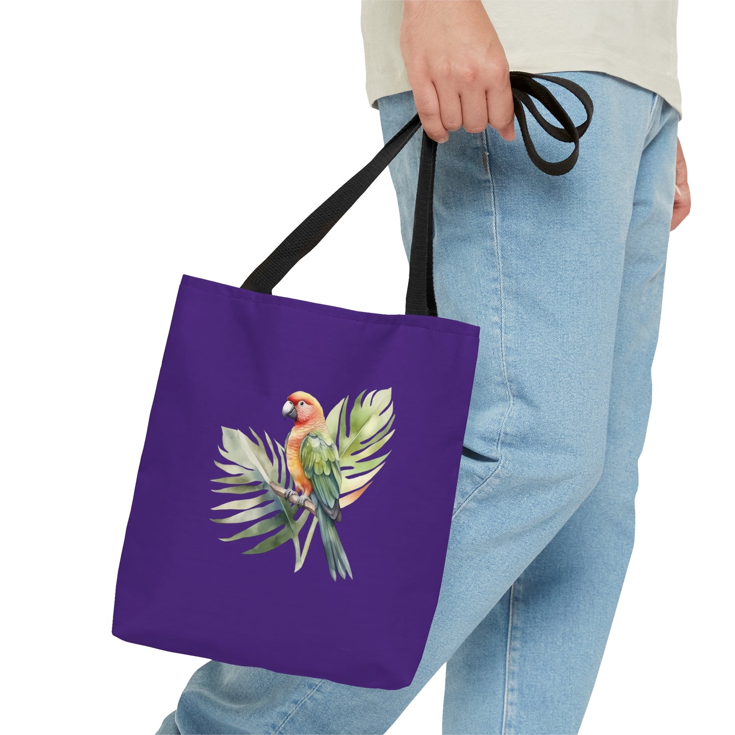 Parrot and Leaves Tote Bag