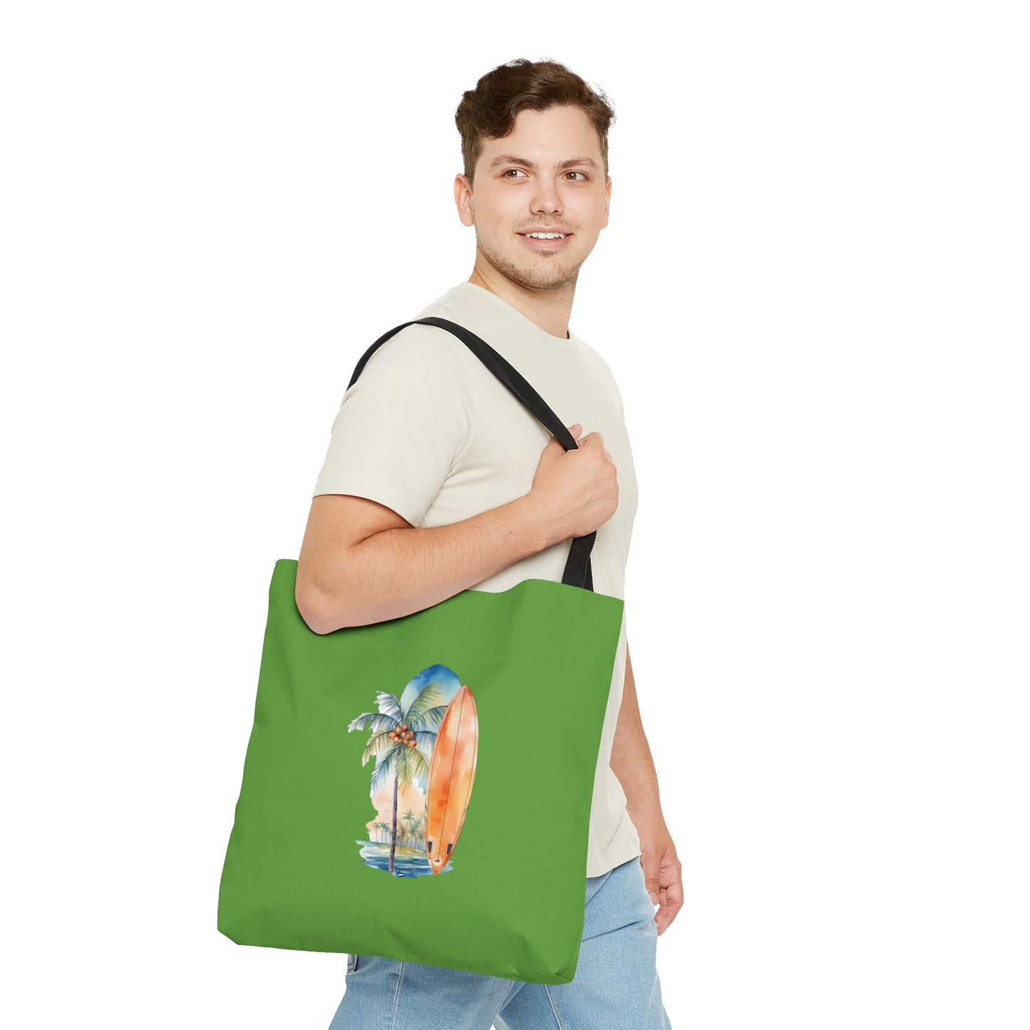 Palm Tree and Surfboard Tote Bag