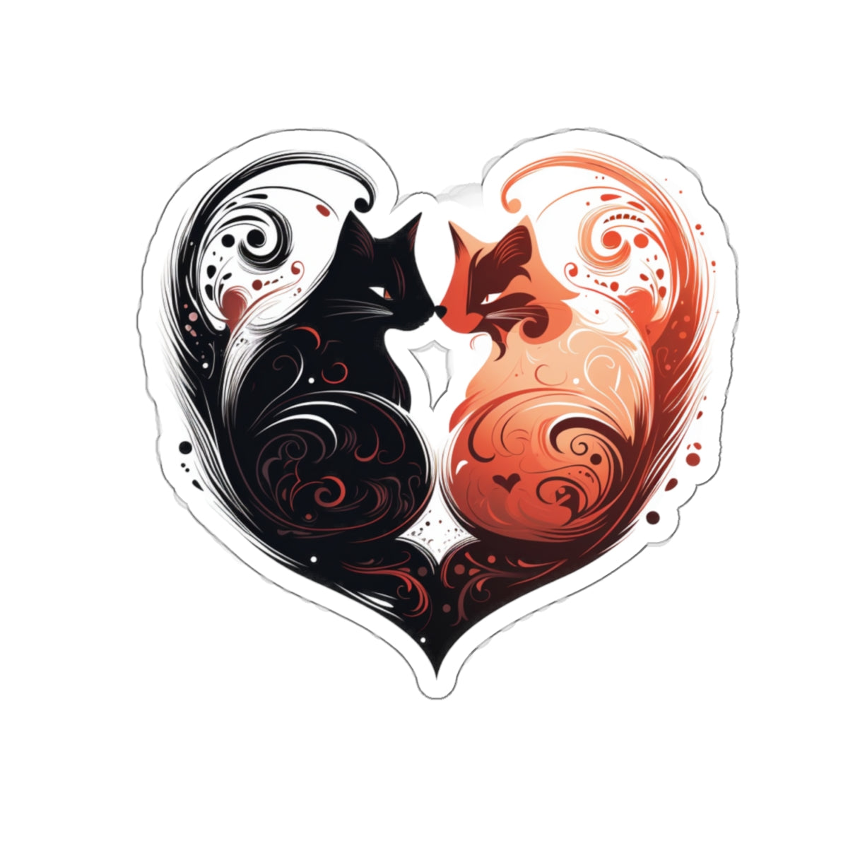 Kissing Cats Indoor Vinyl Sticker