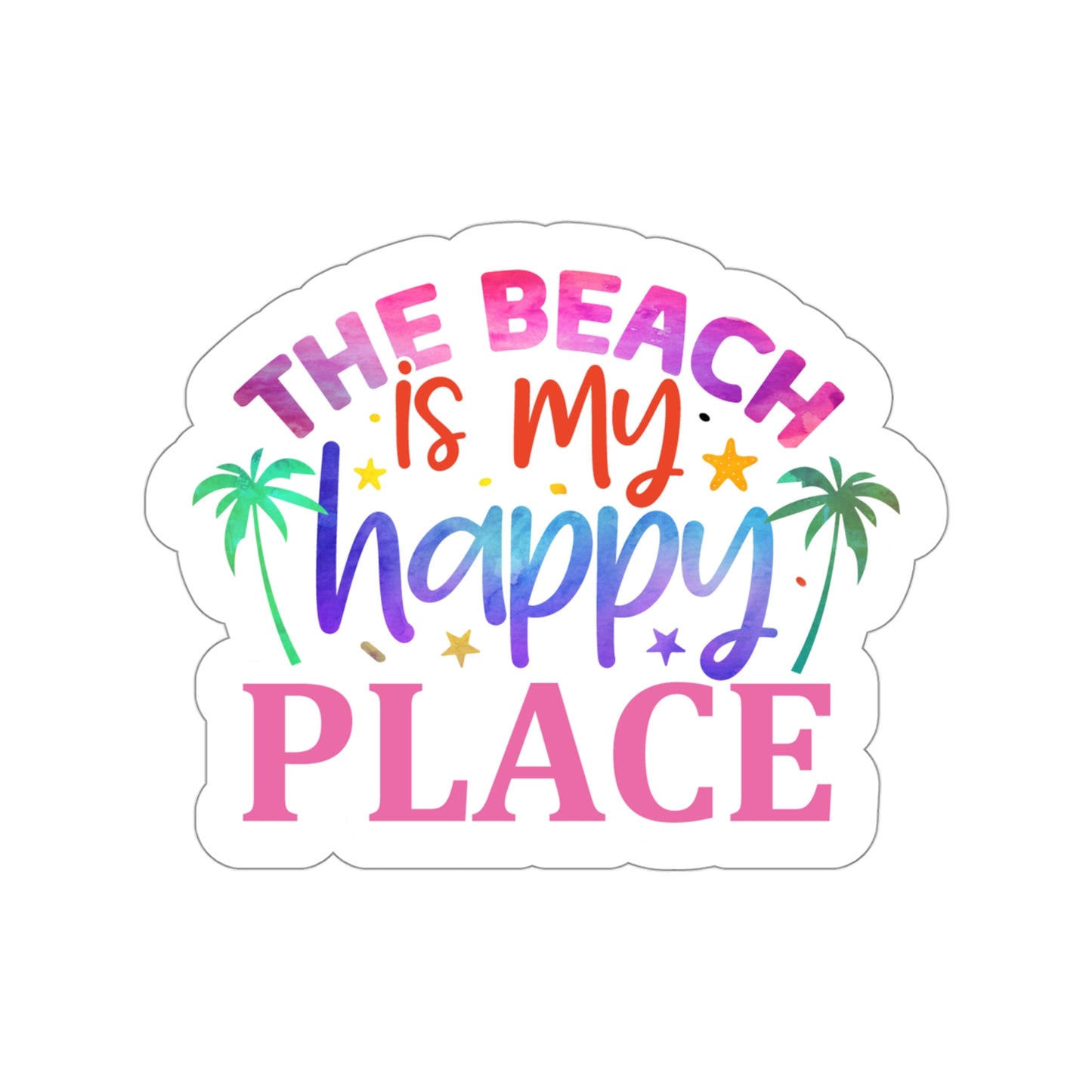 The Beach is my Happy Place Indoor Vinyl Sticker