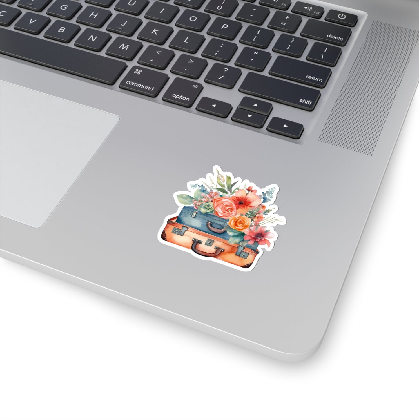 Flowers and Suitcase Vinyl Indoor Sticker