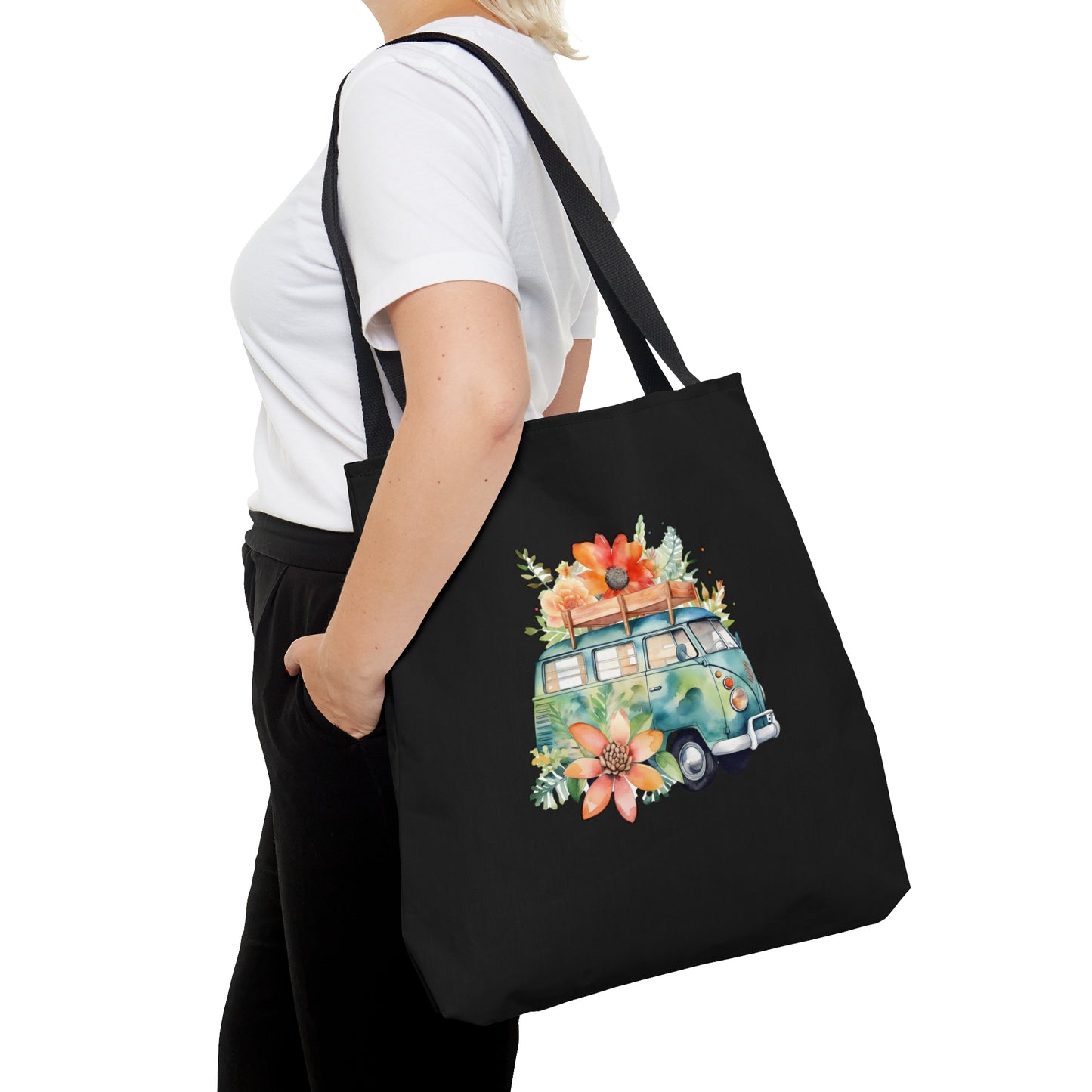 Flowered Bus Tote Bag