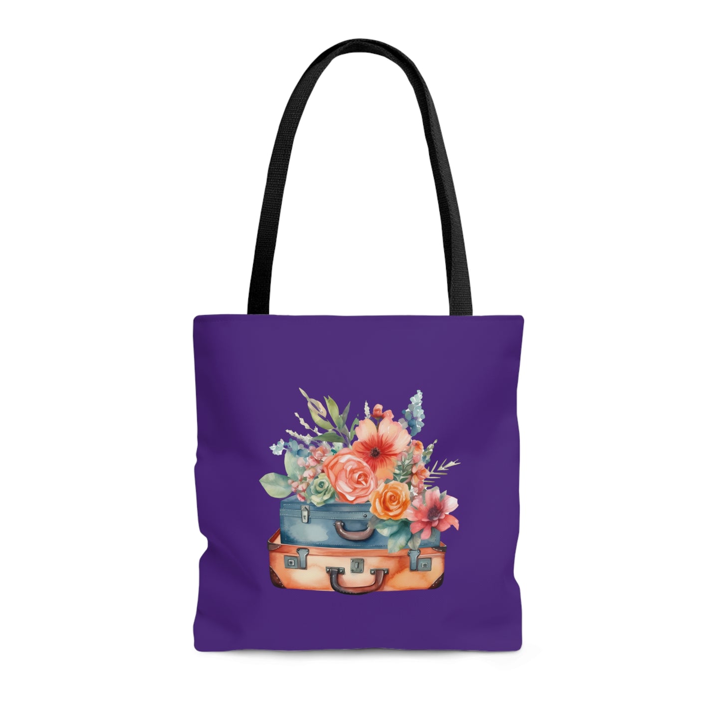 Flowers and Suitcase Tote Bag