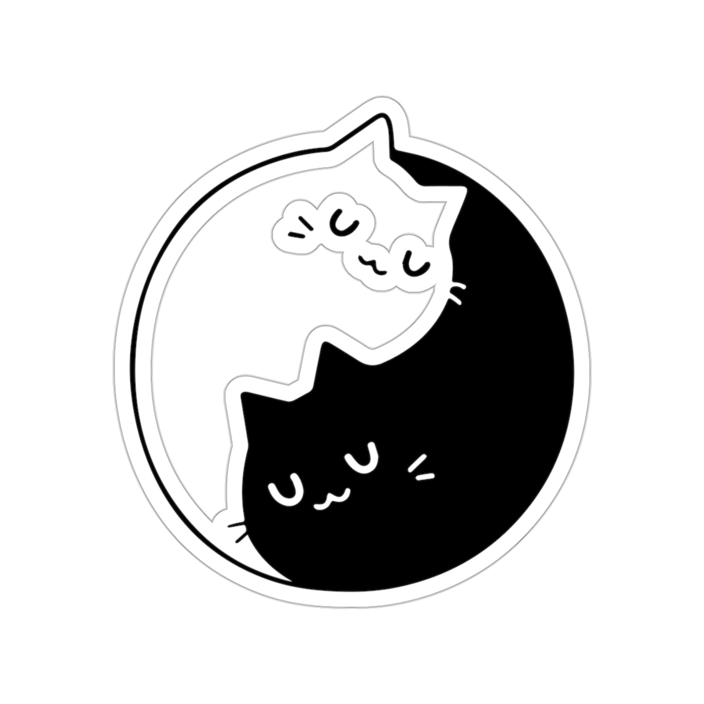 Yin Yang Cat Indoor Stickers