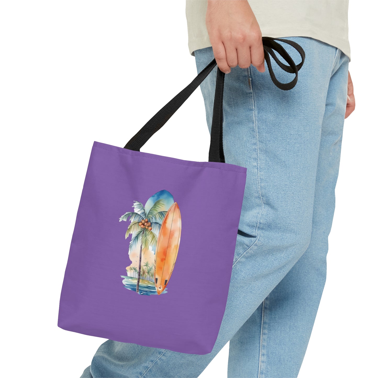 Palm Tree and Surfboard Tote Bag