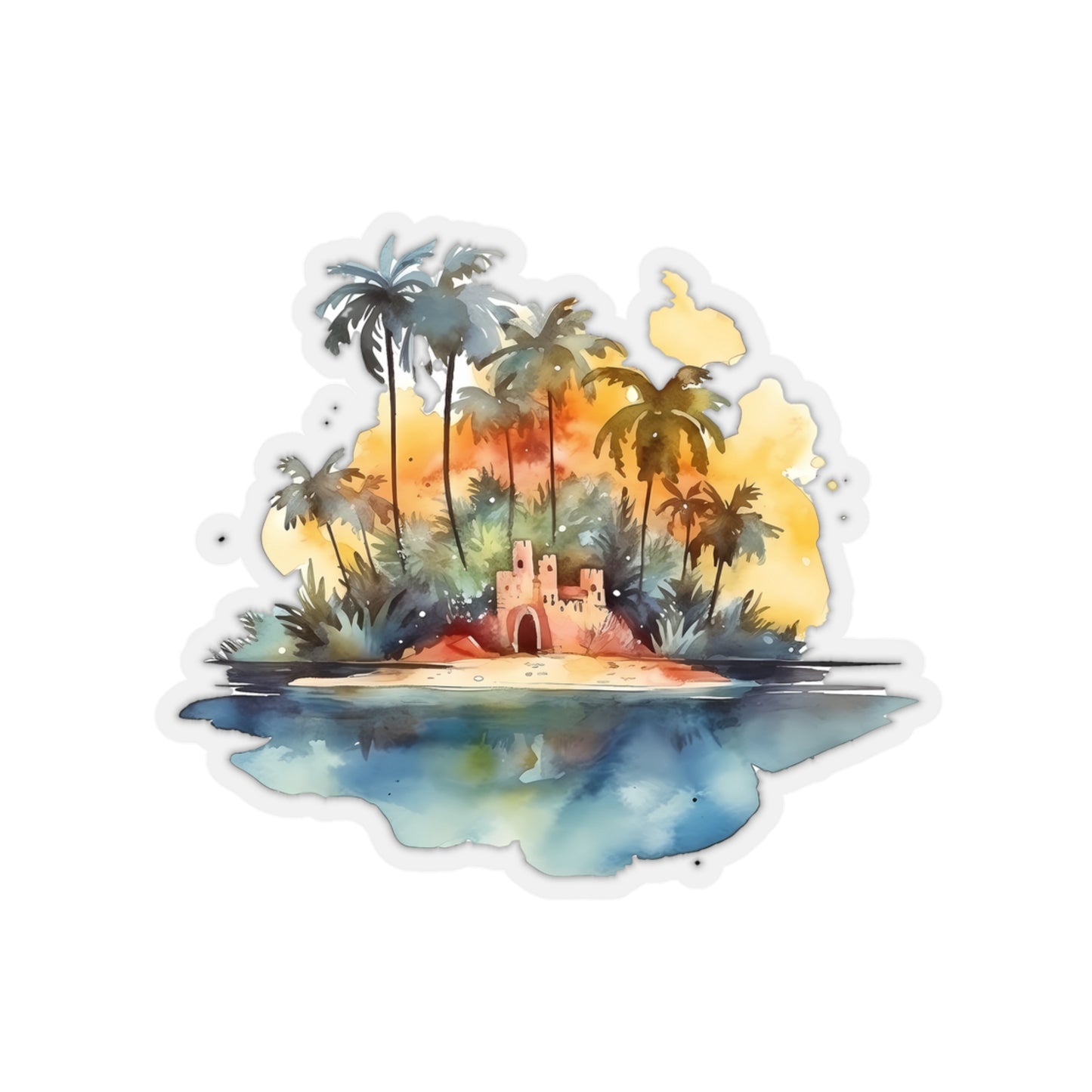 Island Sandcastle Vinyl Indoor Sticker