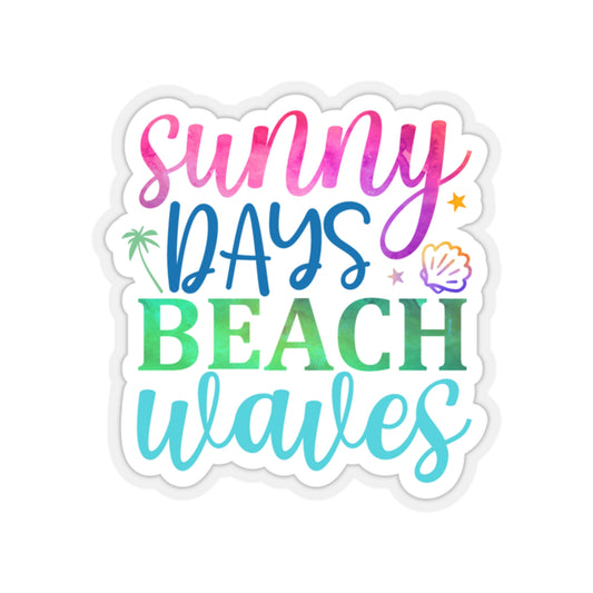 Sunny Days Beach Waves Indoor Vinyl Sticker