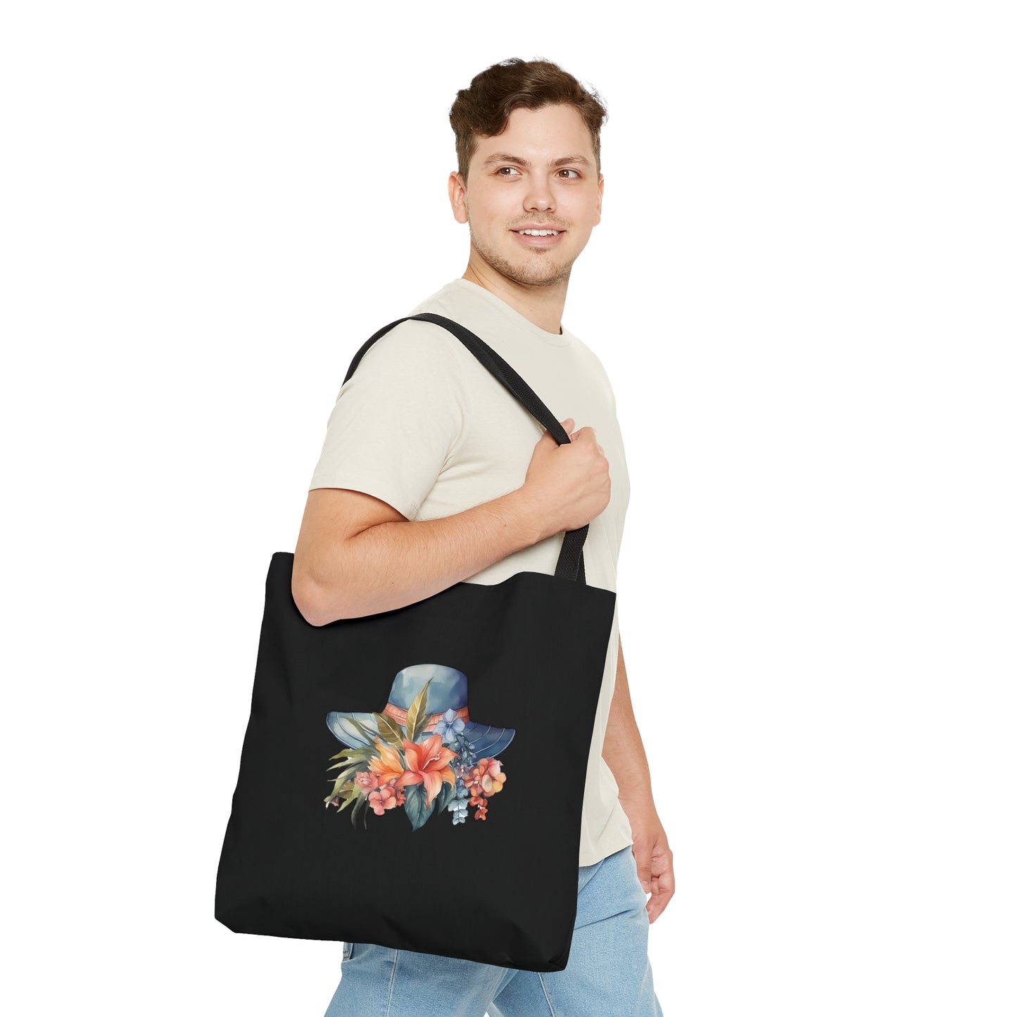 Hat and Flowers Tote Bag