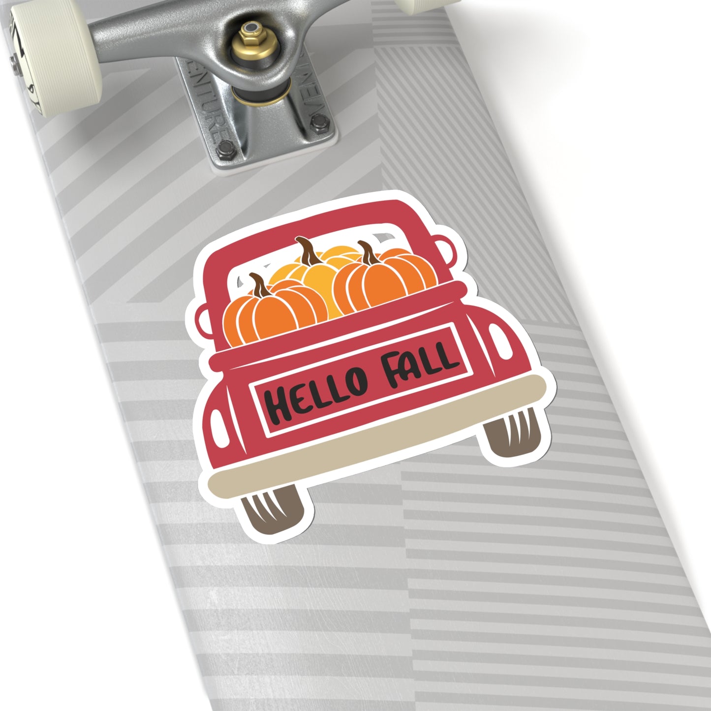 "Hello Fall" Pumpkin Truck Indoor Vinyl Sticker