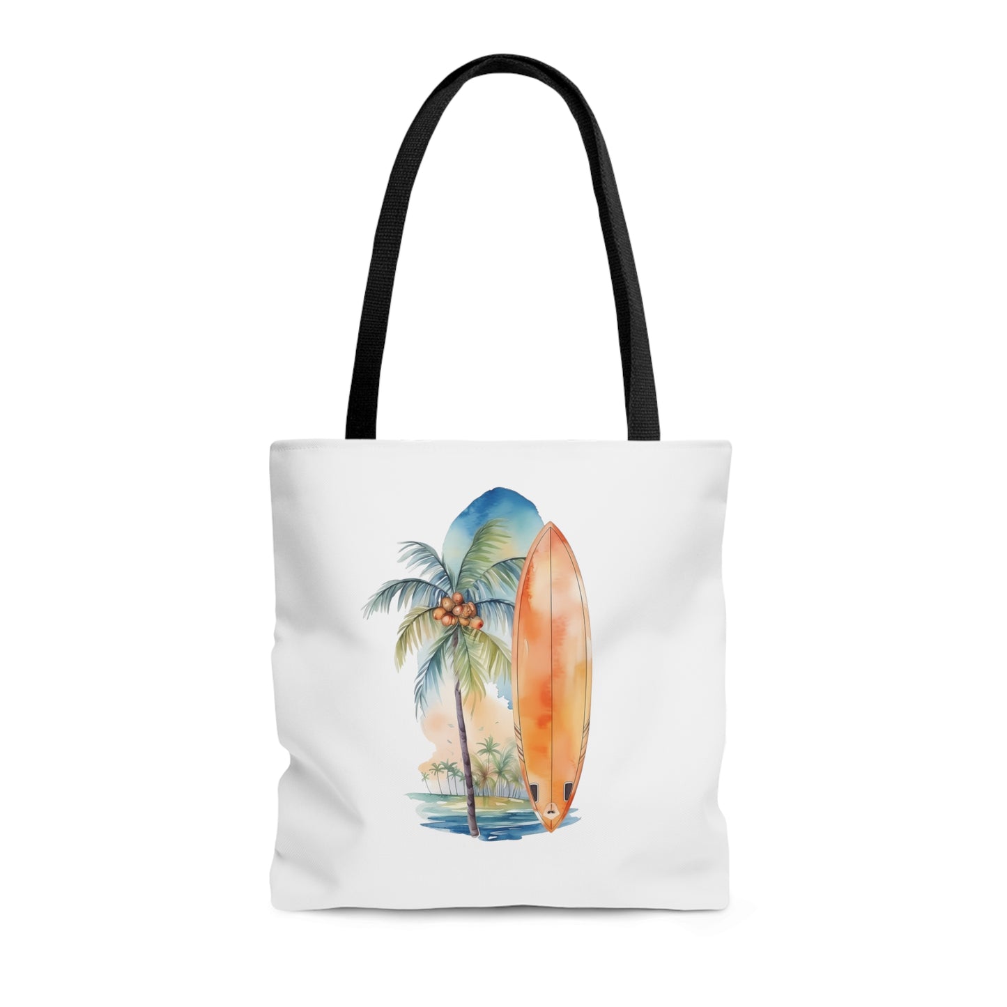 Palm Tree and Surfboard Tote Bag