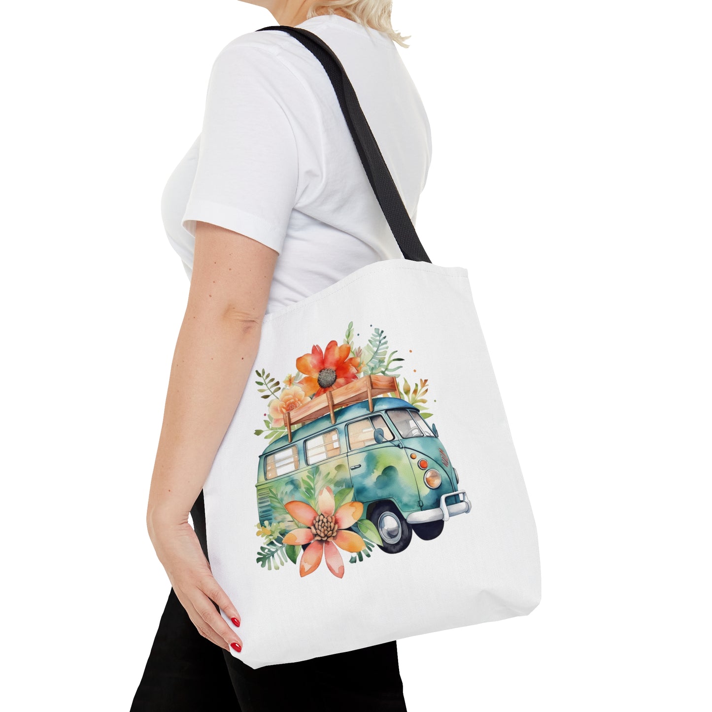 Flowered Bus Tote Bag