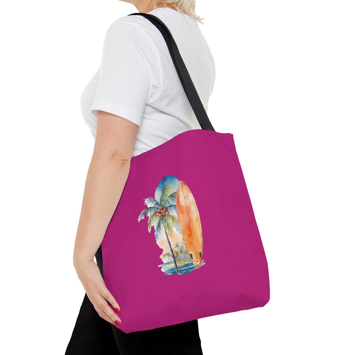 Palm Tree and Surfboard Tote Bag