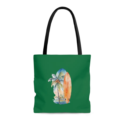 Palm Tree and Surfboard Tote Bag