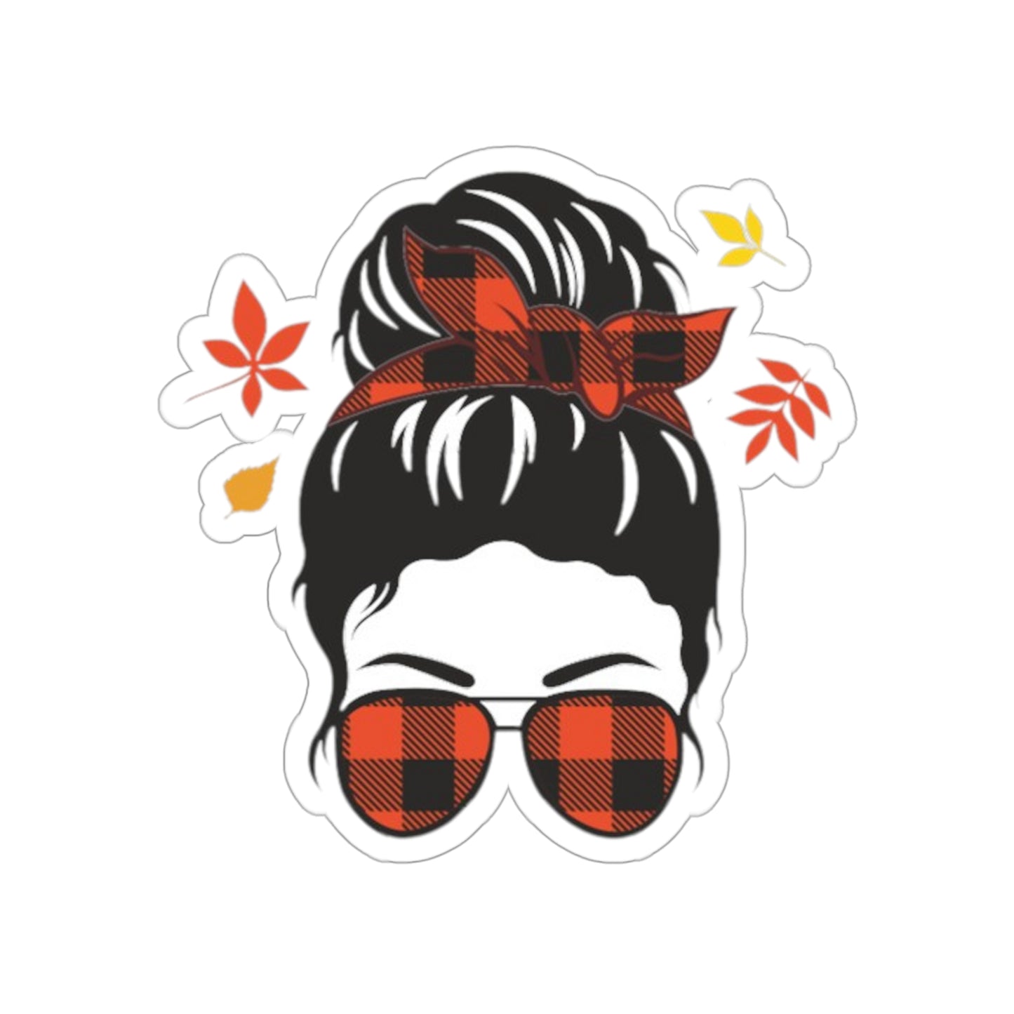 Fall Messy Bun Indoor Vinyl Sticker