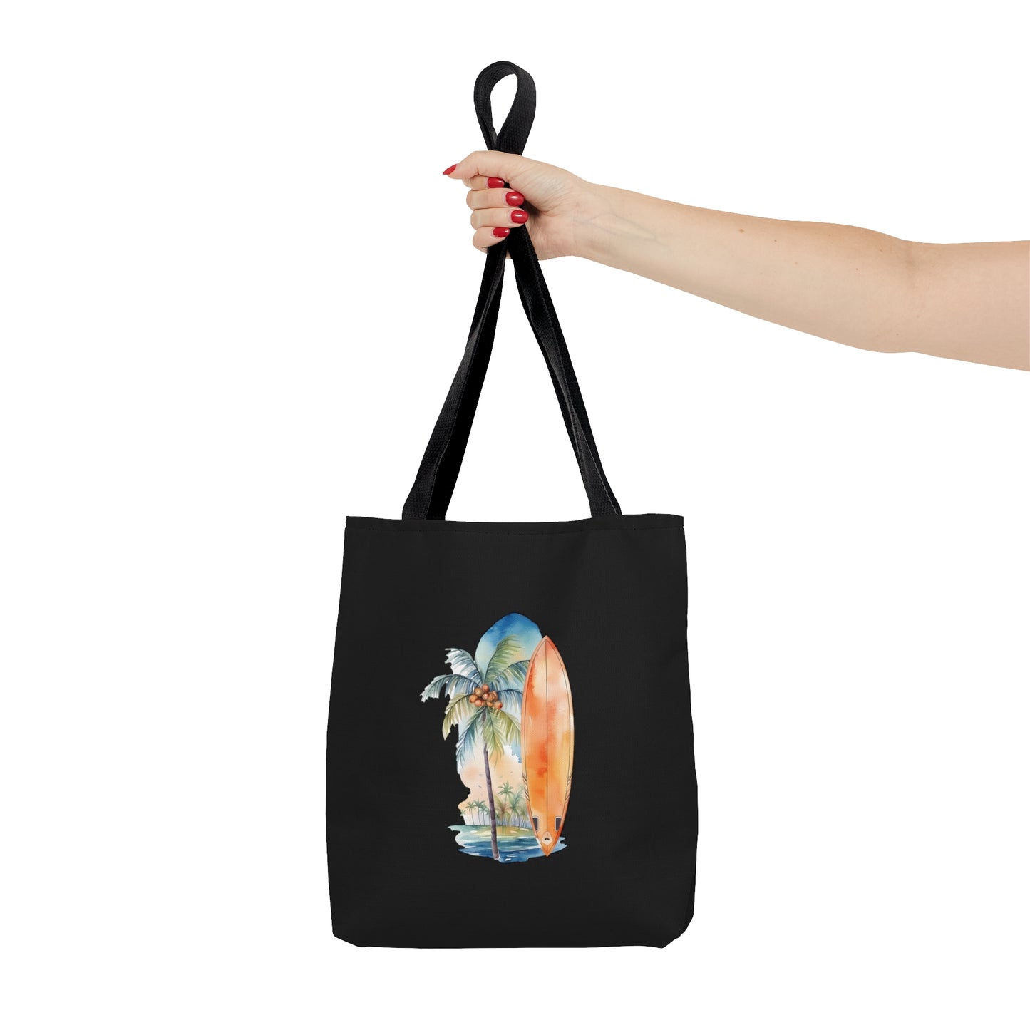 Palm Tree and Surfboard Tote Bag