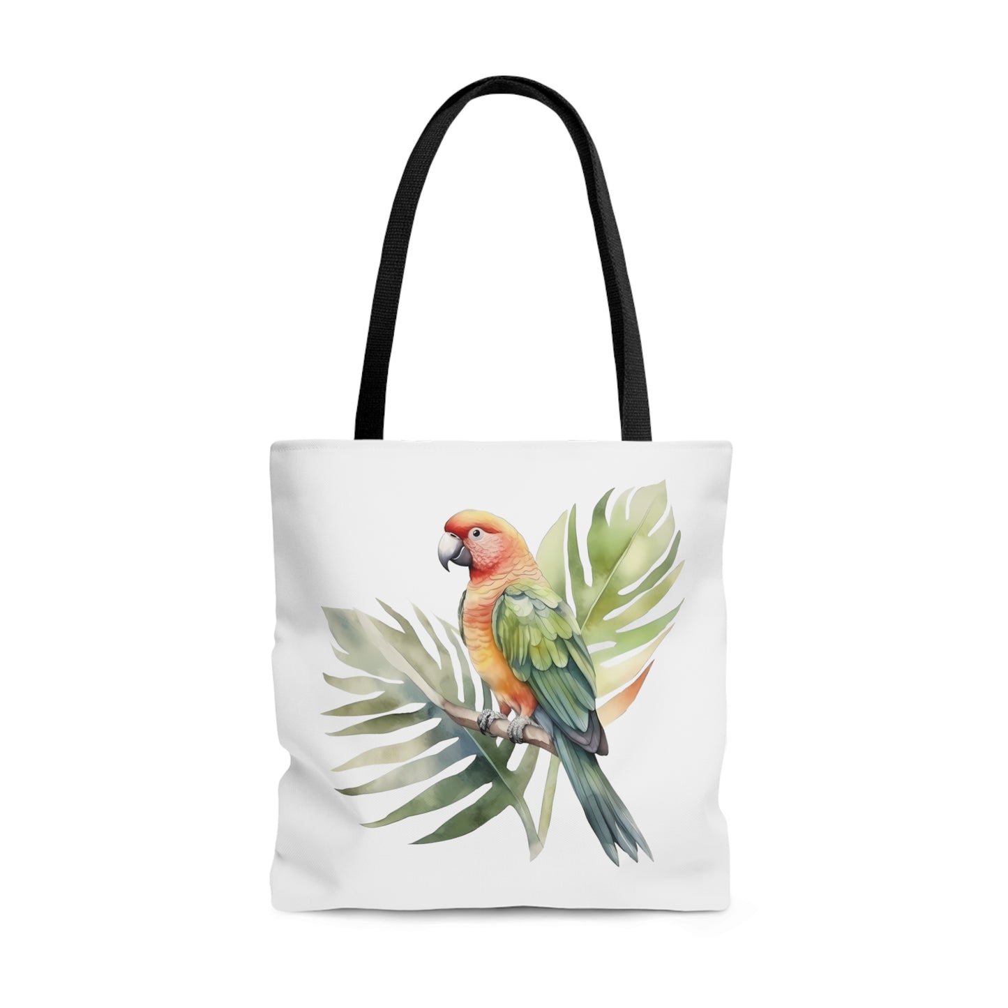 Parrot and Leaves Tote Bag