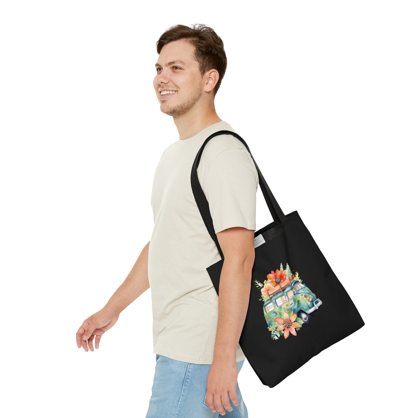 Flowered Bus Tote Bag