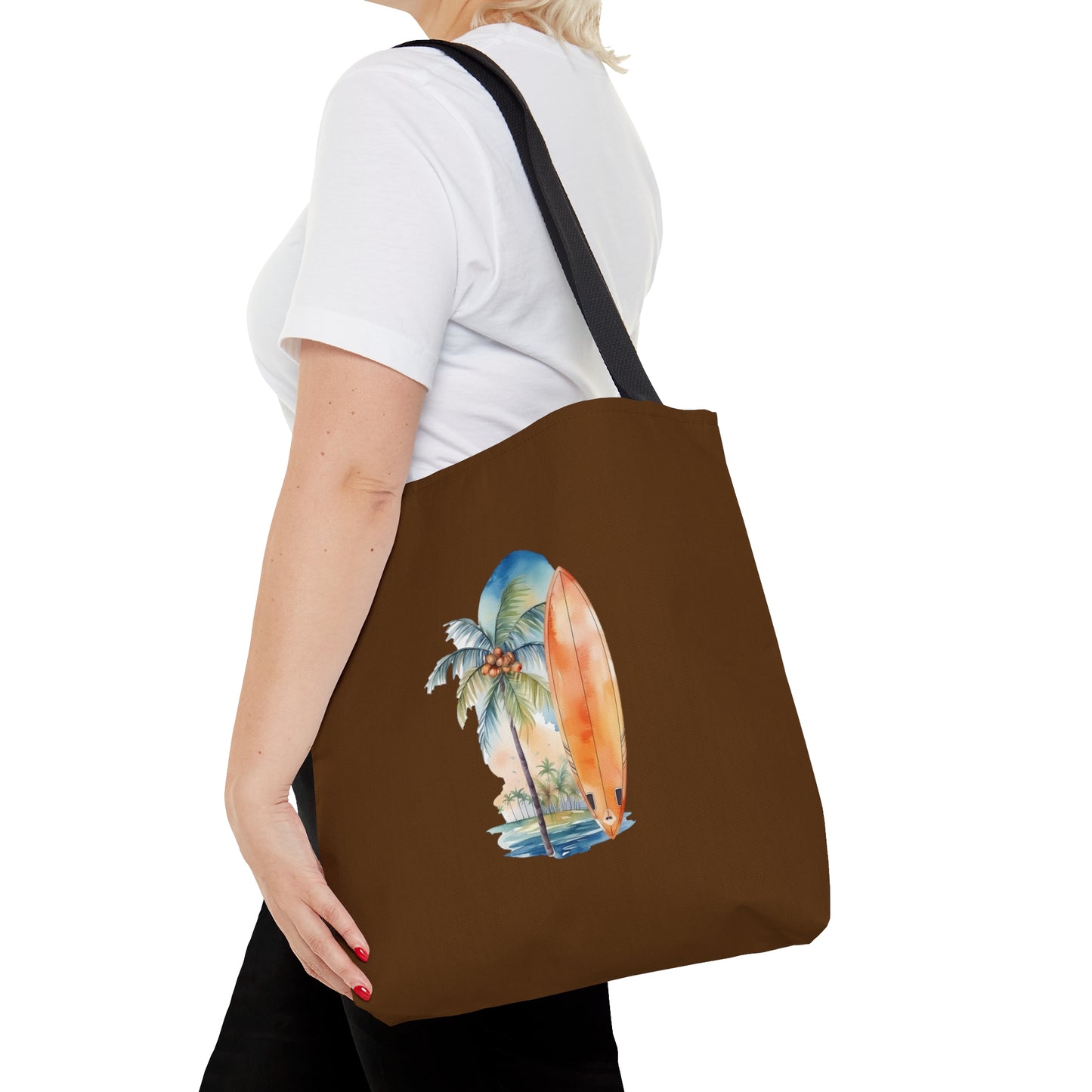 Palm Tree and Surfboard Tote Bag