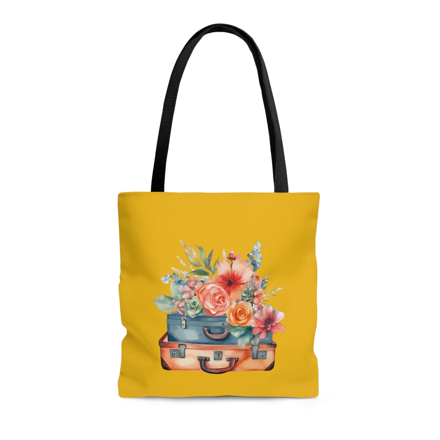 Flowers and Suitcase Tote Bag