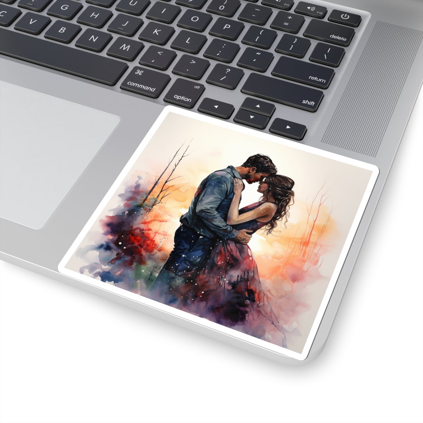 Couple Embracing Indoor Vinyl Sticker