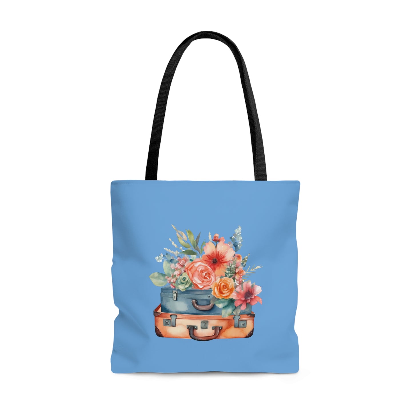 Flowers and Suitcase Tote Bag