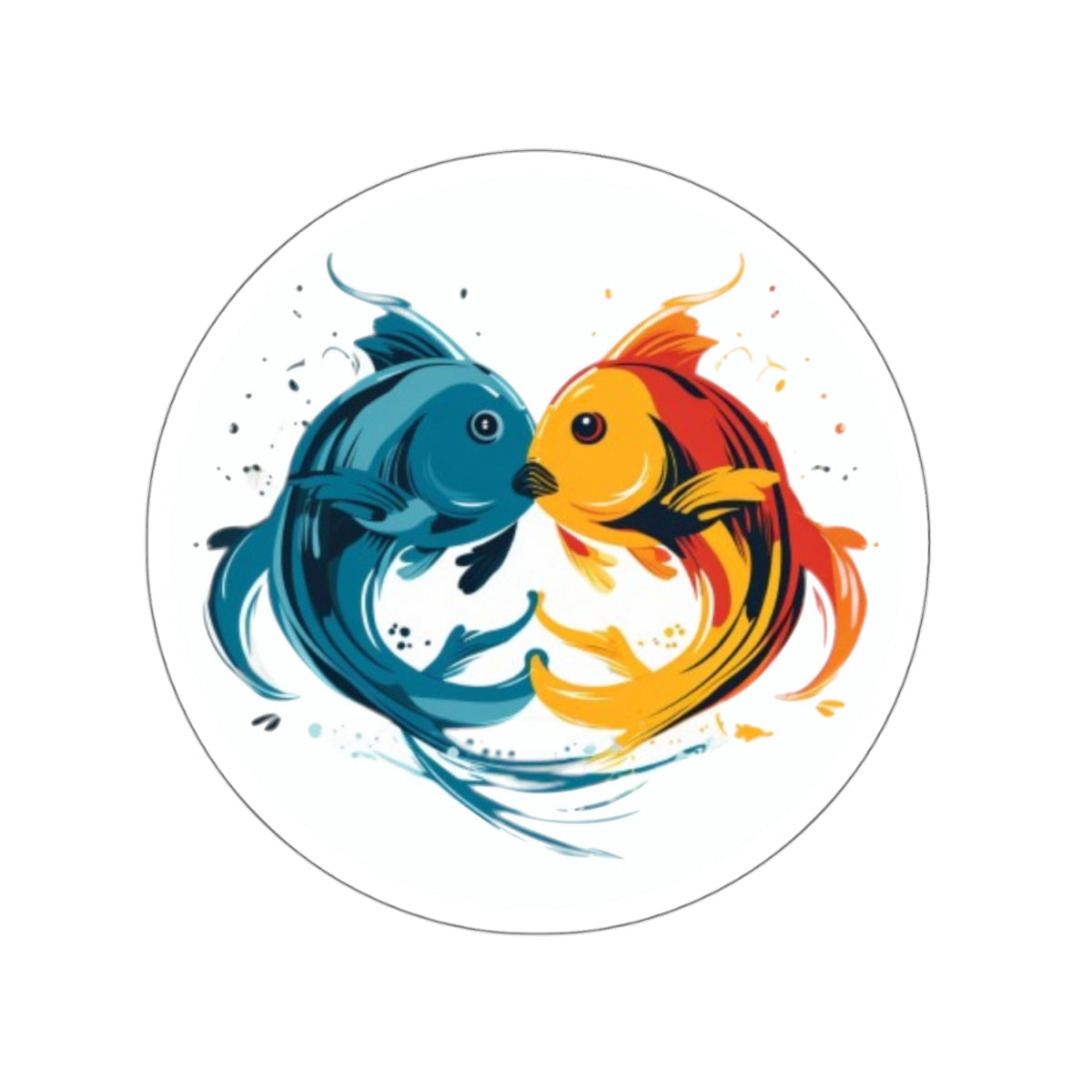 Kissing Fish Indoor Vinyl Sticker