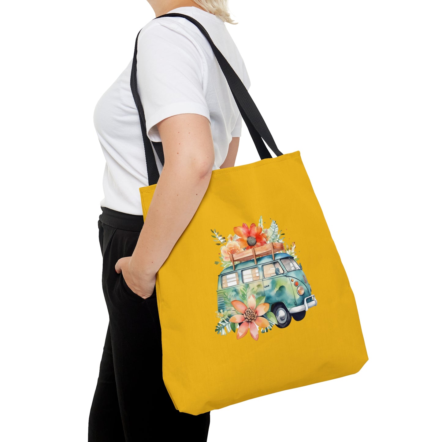 Flowered Bus Tote Bag