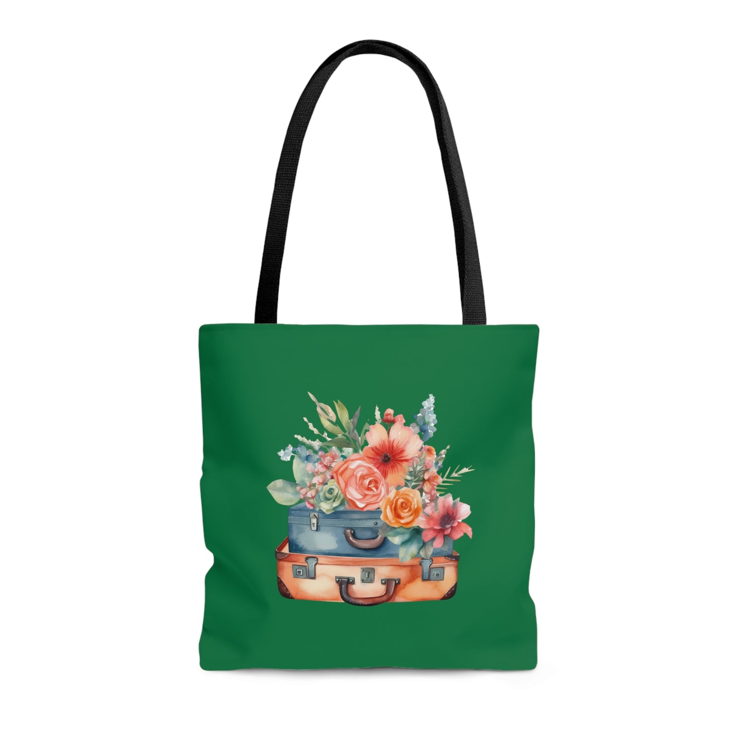 Flowers and Suitcase Tote Bag