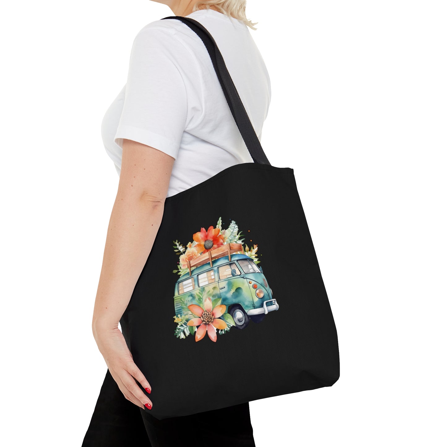 Flowered Bus Tote Bag