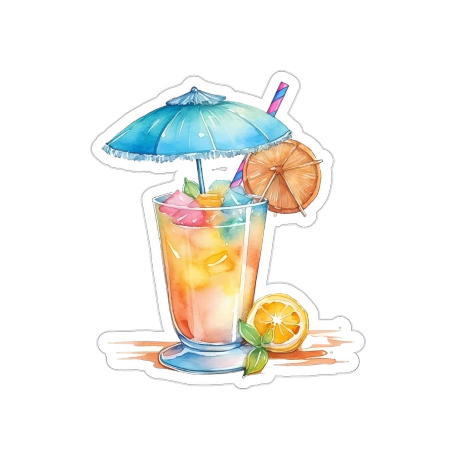 Umbrella Drink Indoor Vinyl Sticker