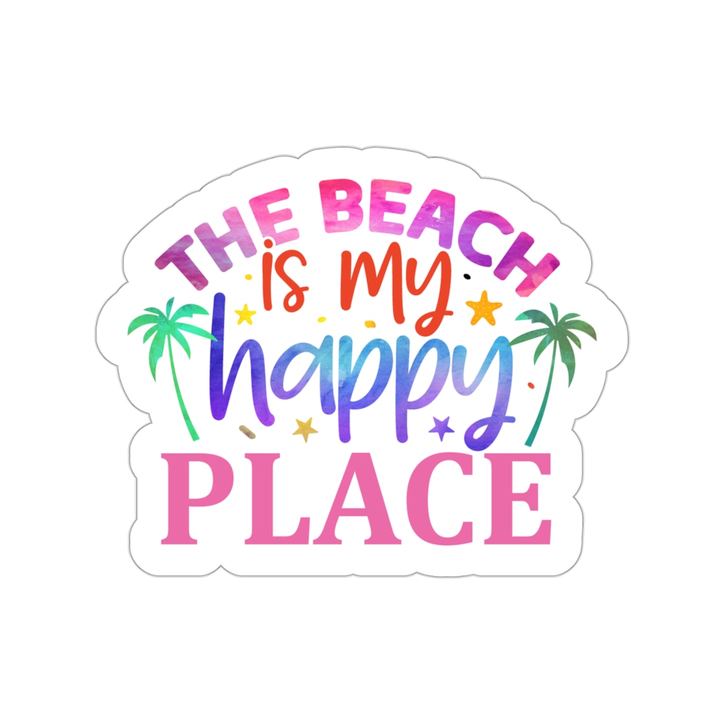 The Beach is my Happy Place Indoor Vinyl Sticker