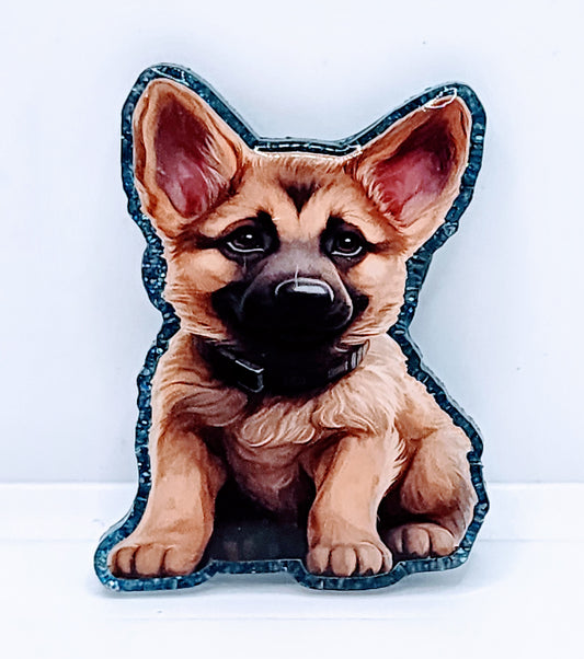 German Shepard Puppy Badge Reel