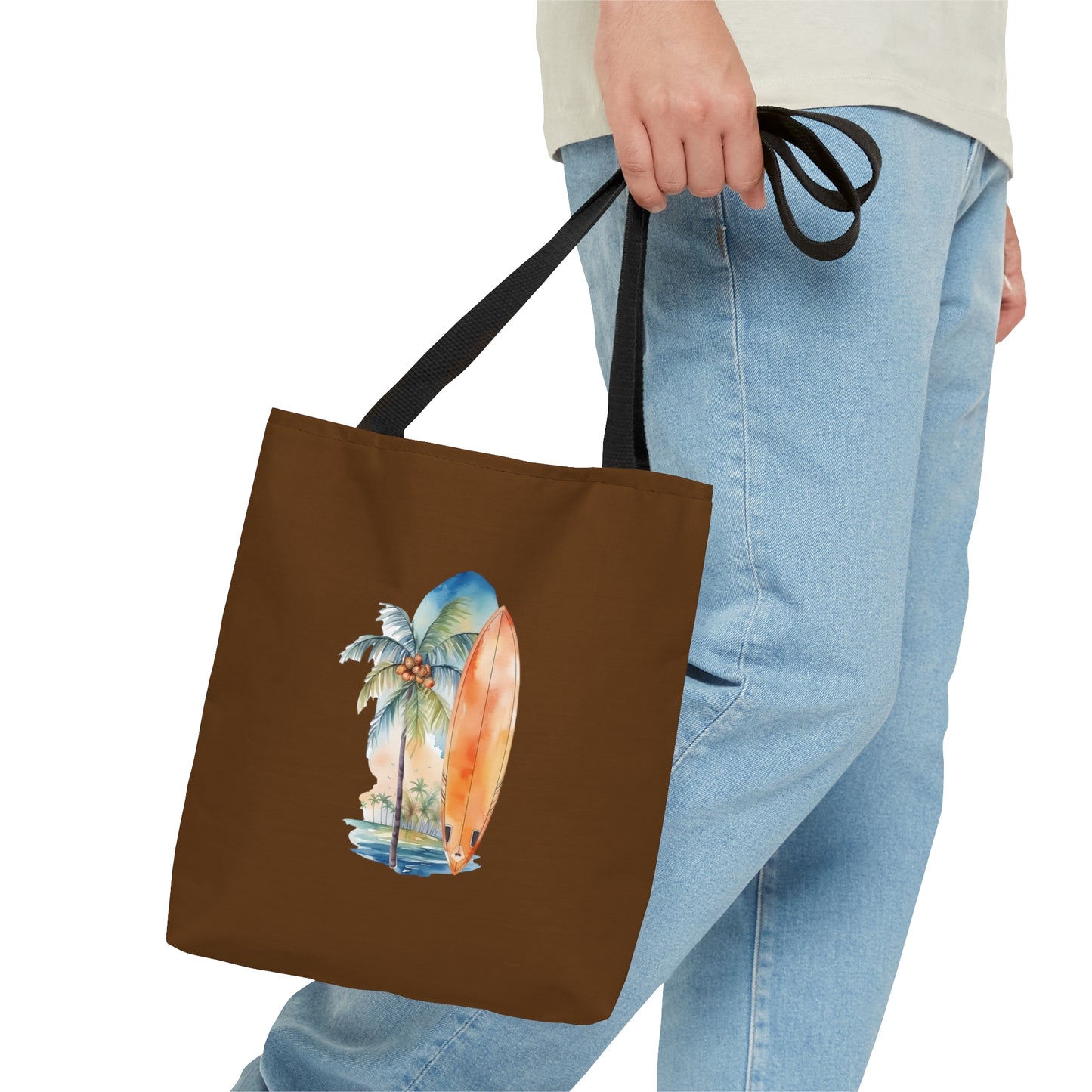 Palm Tree and Surfboard Tote Bag