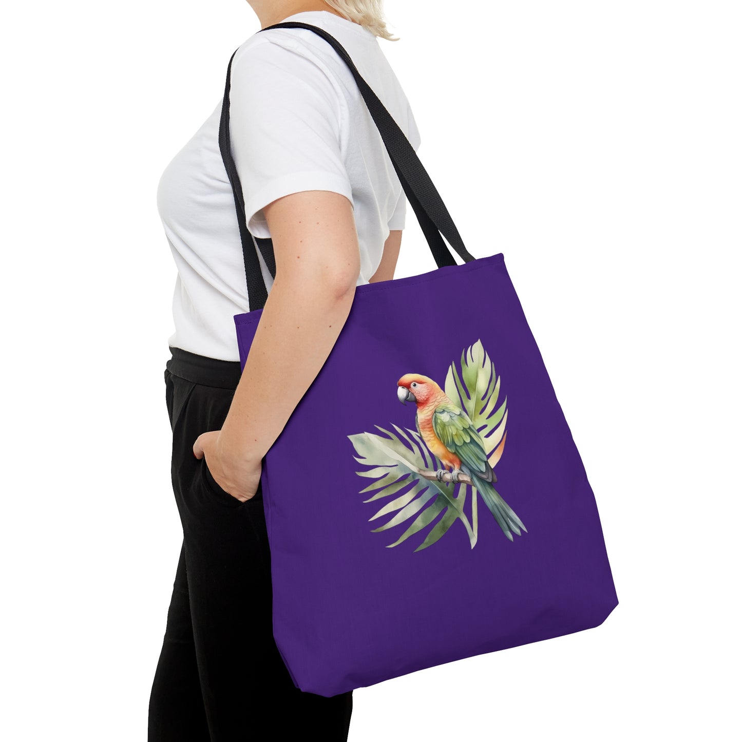 Parrot and Leaves Tote Bag