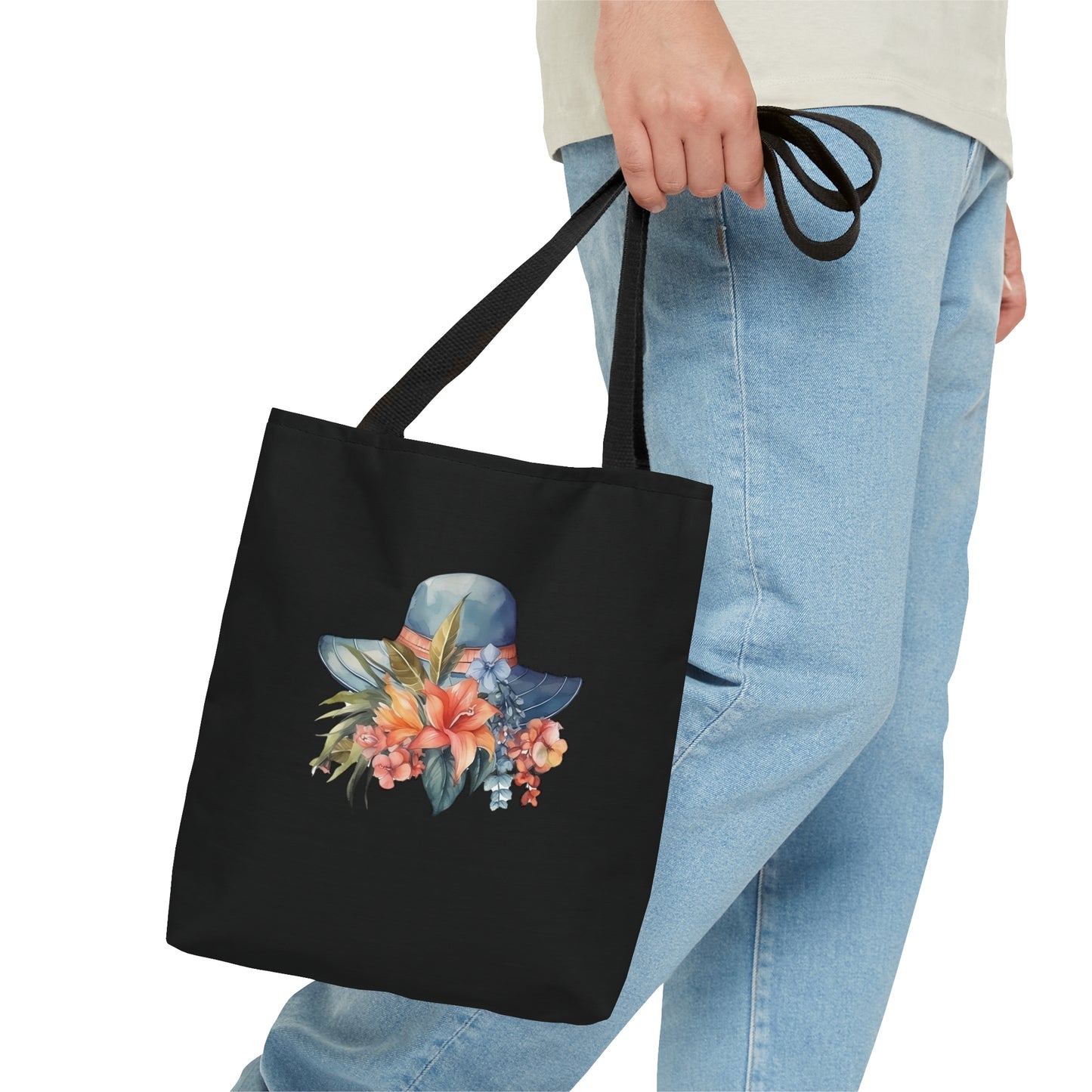 Hat and Flowers Tote Bag