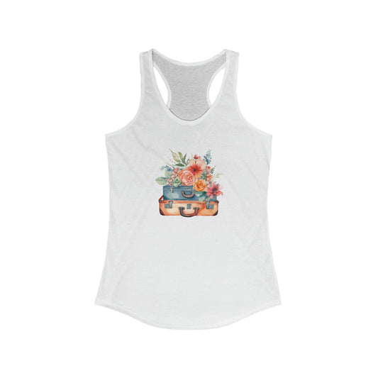 Flowers and Suitcase Racerback Tank