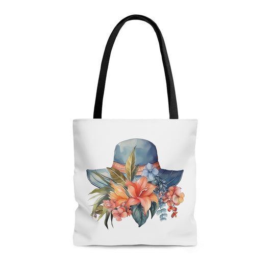 Hat and Flowers Tote Bag