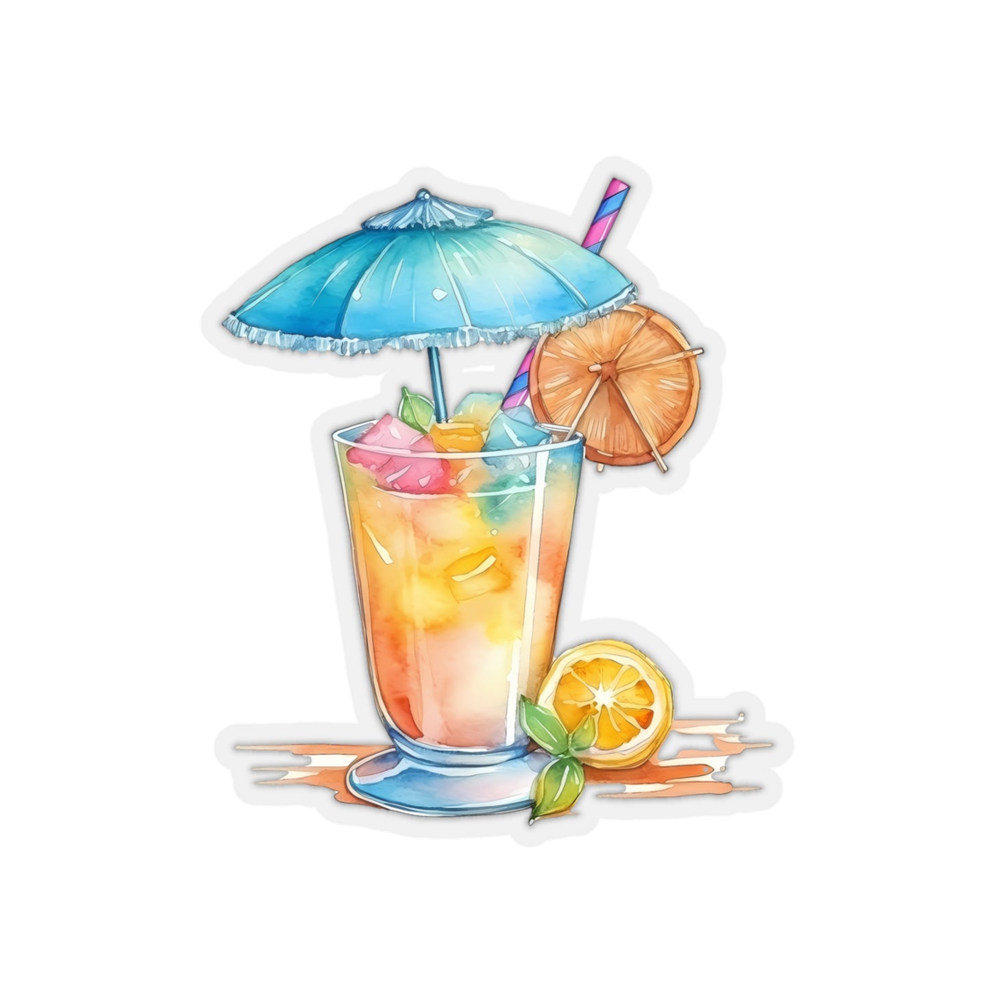 Umbrella Drink Indoor Vinyl Sticker