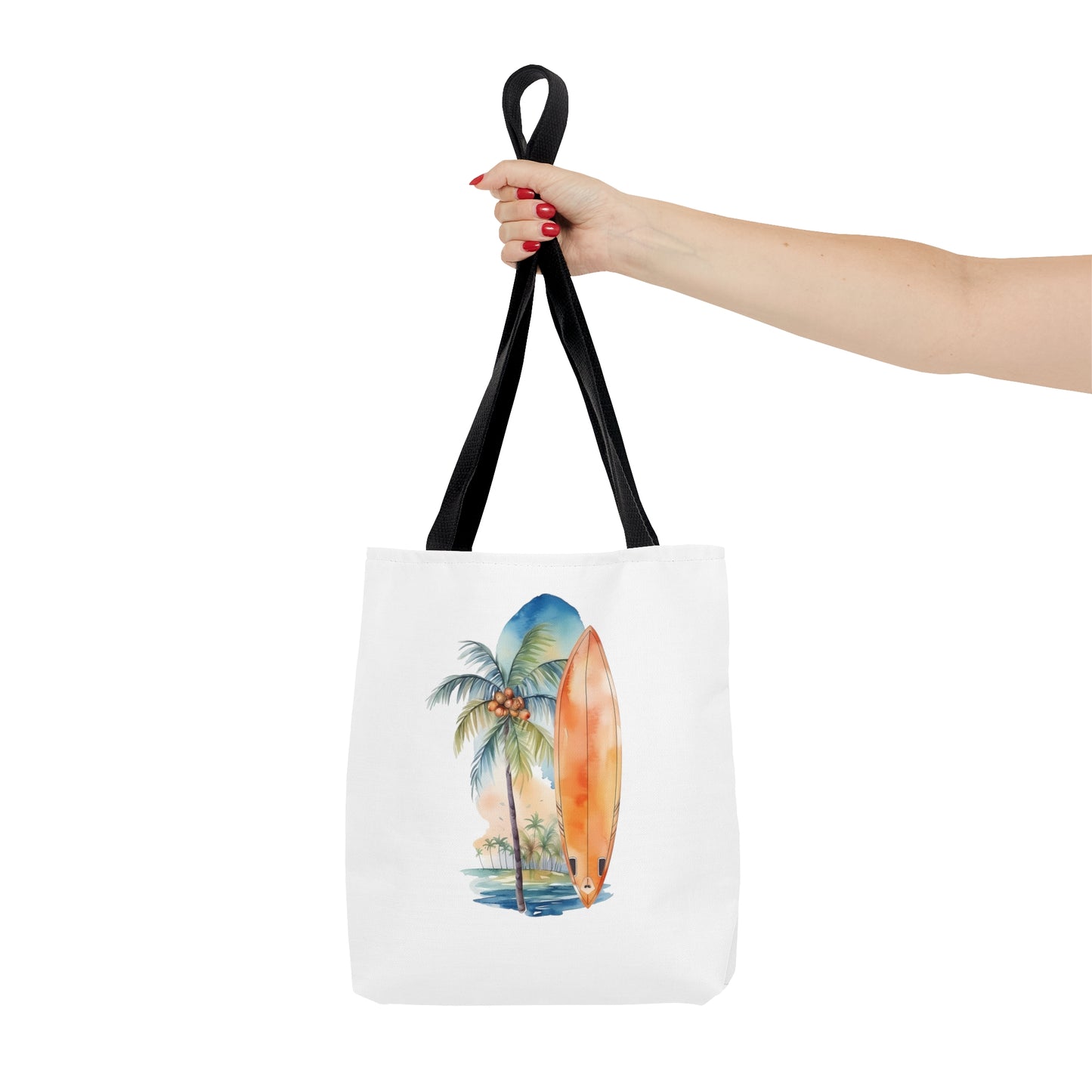 Palm Tree and Surfboard Tote Bag