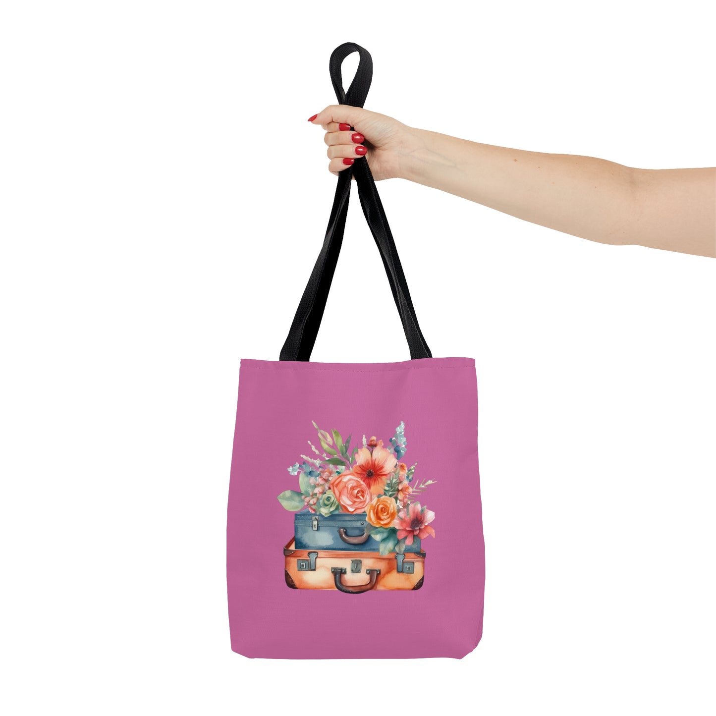 Flowers and Suitcase Tote Bag