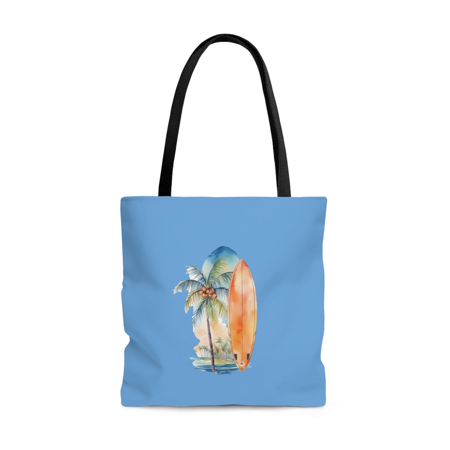 Palm Tree and Surfboard Tote Bag