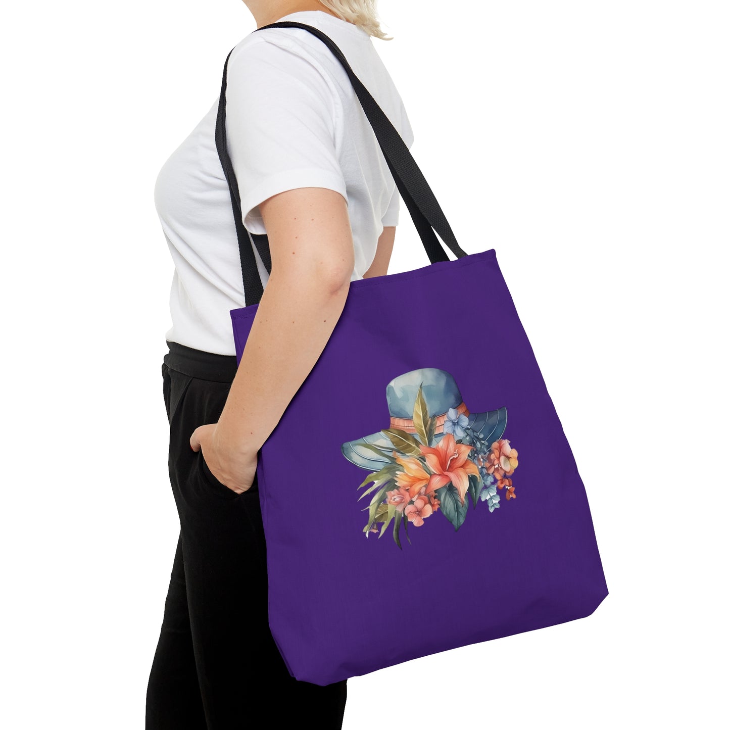 Hat and Flowers Tote Bag