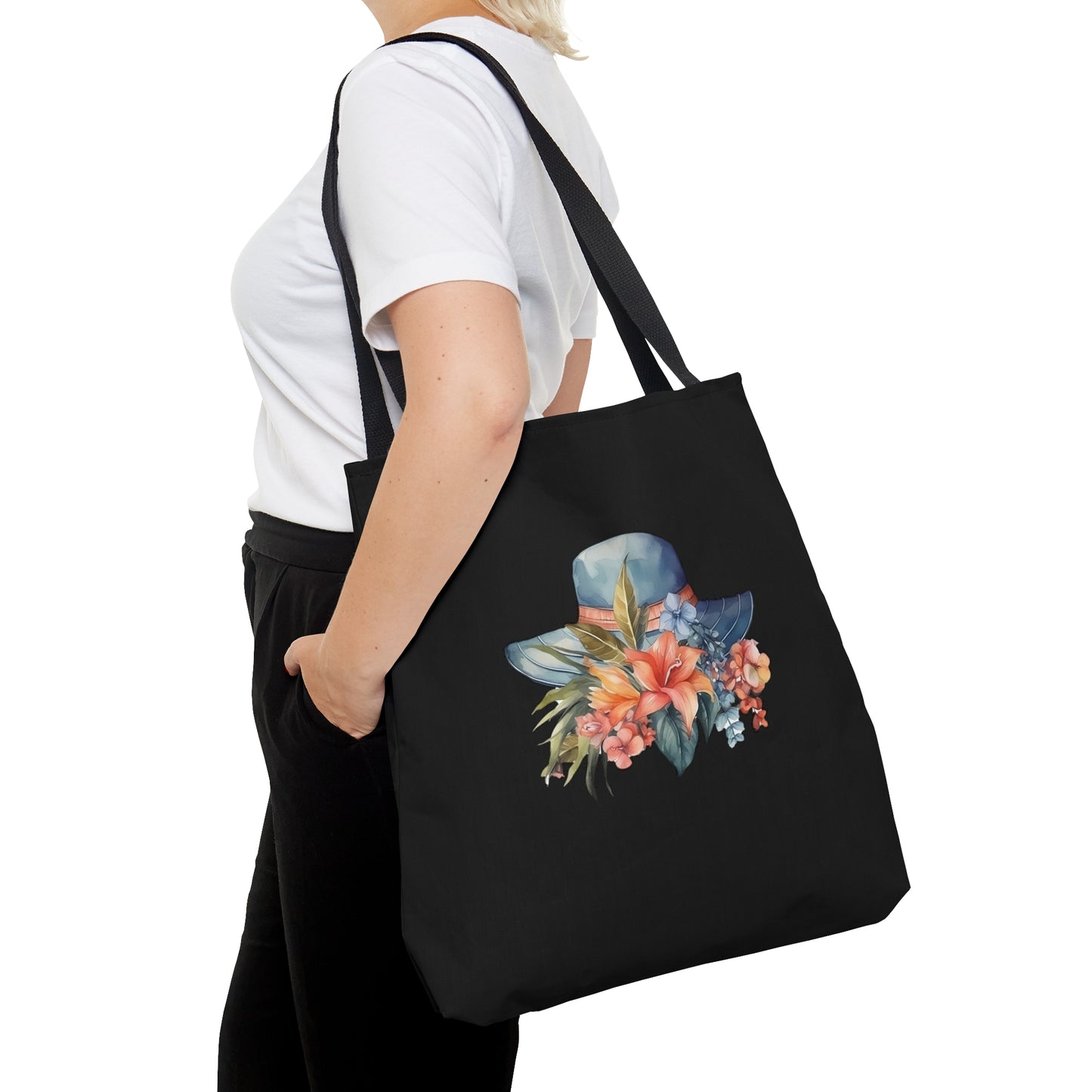 Hat and Flowers Tote Bag