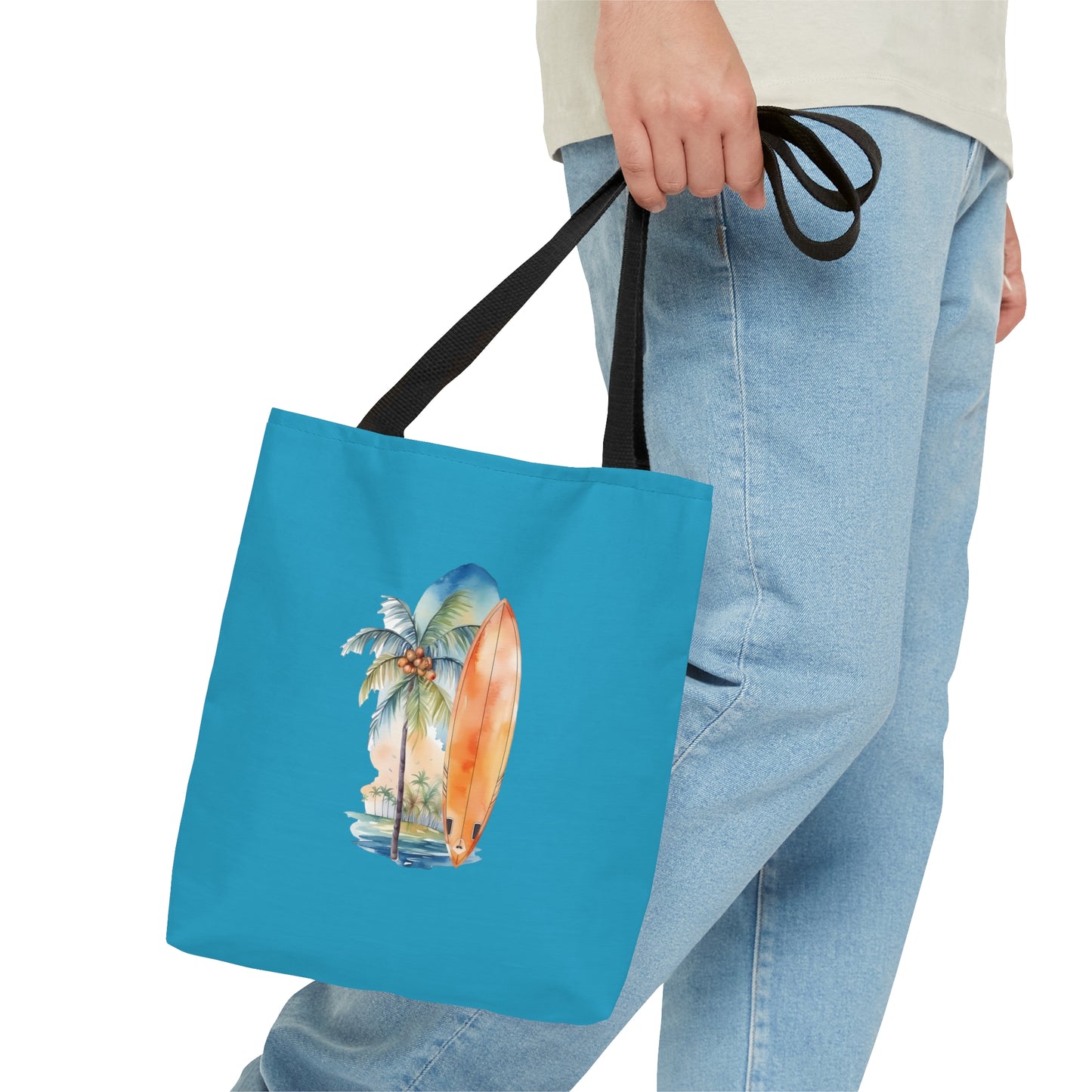 Palm Tree and Surfboard Tote Bag