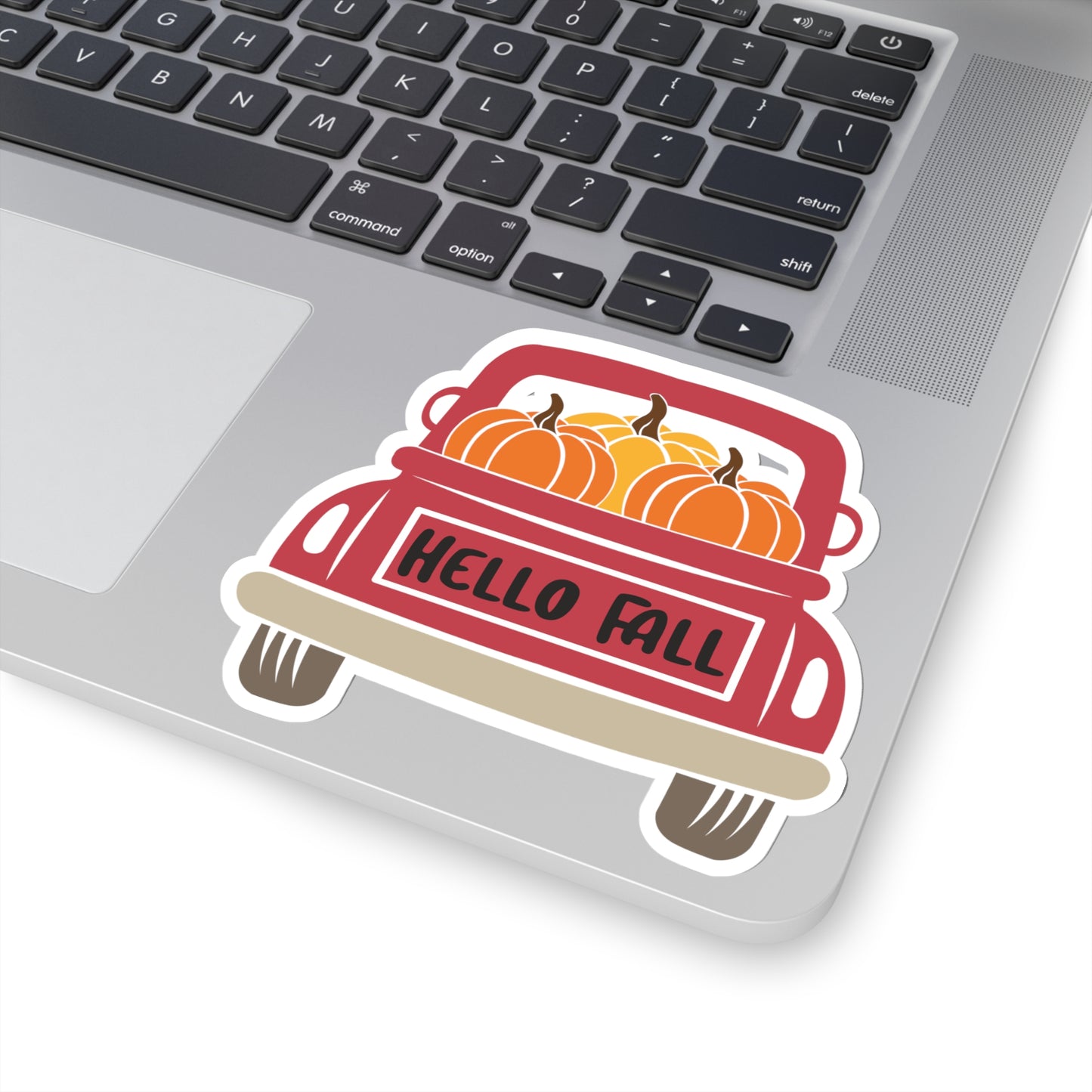 "Hello Fall" Pumpkin Truck Indoor Vinyl Sticker