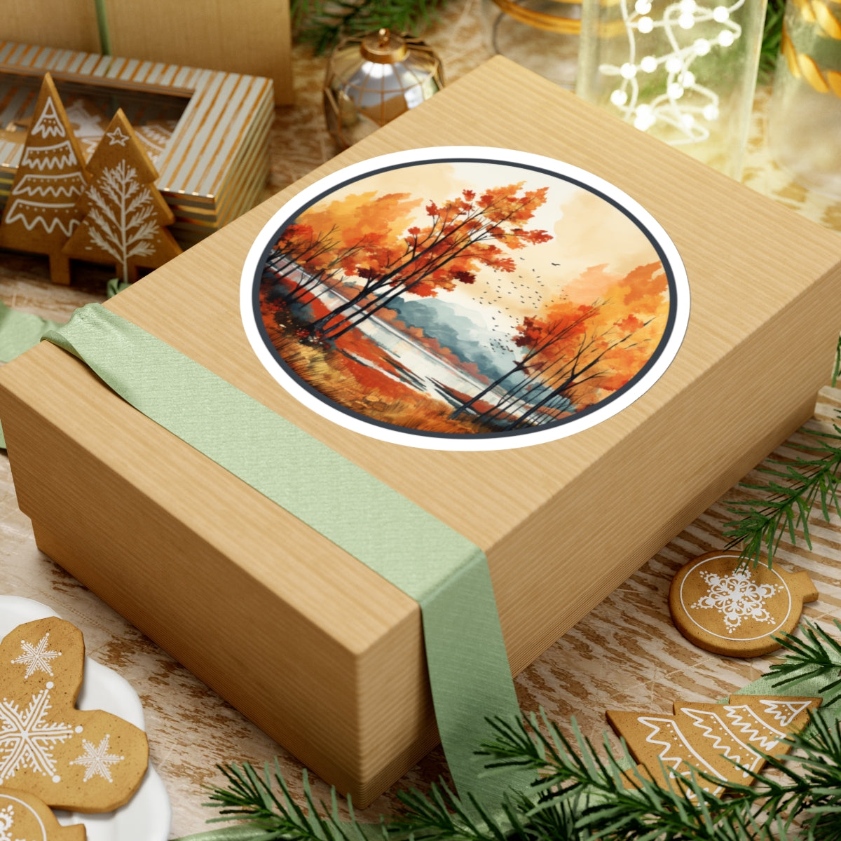 Fall Circle Indoor Vinyl Sticker