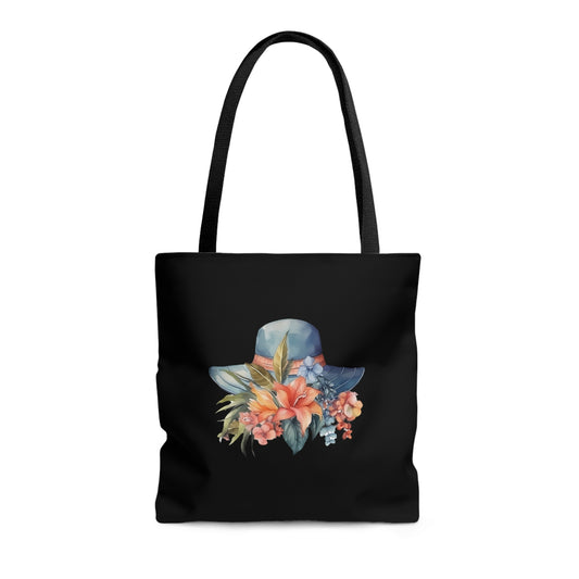 Hat and Flowers Tote Bag