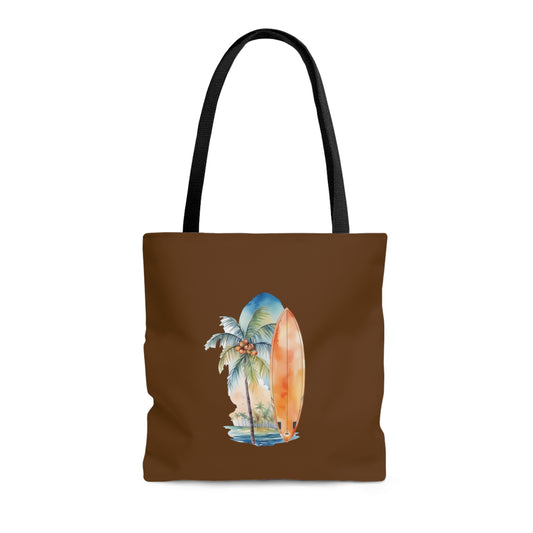 Palm Tree and Surfboard Tote Bag